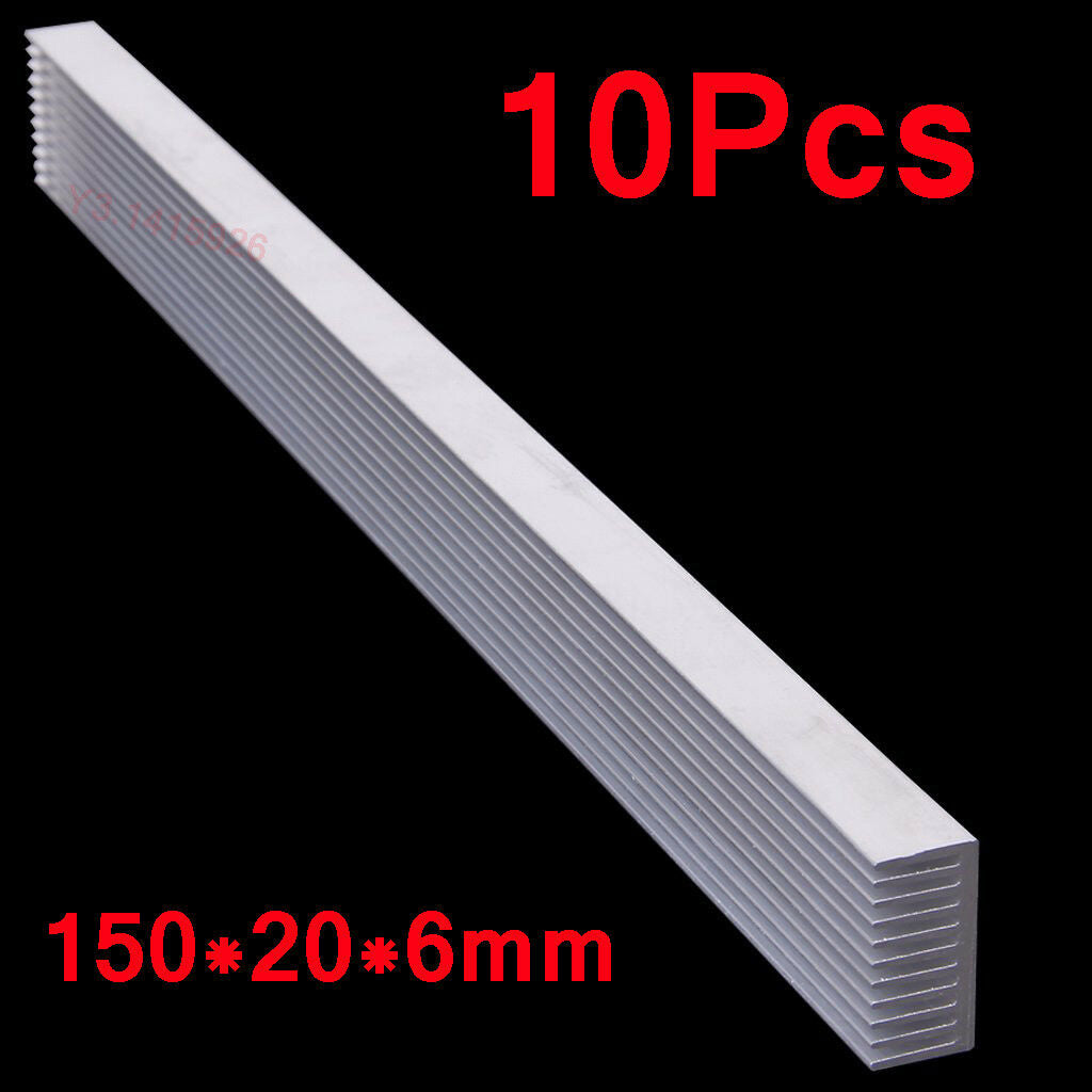 10Pcs 150x20x6mm Aluminum Heat Sink Long LED Cooling Fin For1W,3W,5W Power