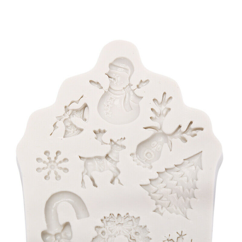Silicone Christmas Tree Elk Snowman Snowflake Cutter Mold DIY Baking Cake.l8