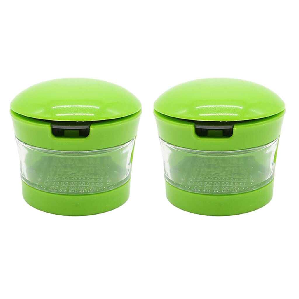 2 Pcs Garlic Press Chopper Manual Ginger Onion Crusher Masher Easy to Use