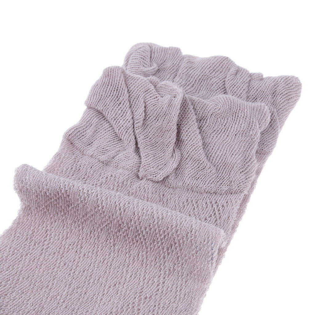 6pairs Lace Ruffle Floral Elastic Womens Breathable Casual Socks Gray