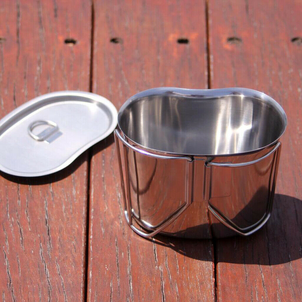 Camping Mug with Folding Handle, Portable Steel Travel Mug