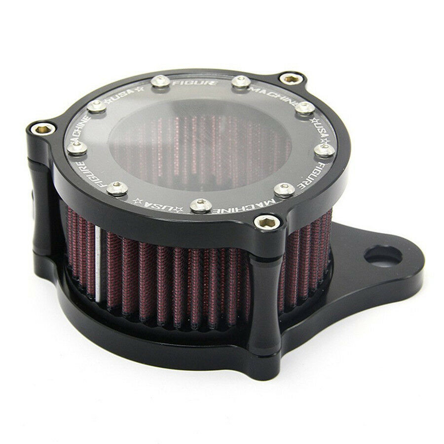 Black Motorbike Air Intake Filter System Kit For Sportster XL883 XL1200