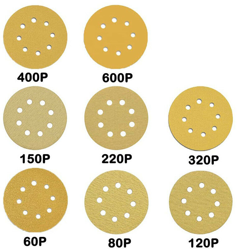 2X(96PCS 5 Inch 8 Holes Round Detail Sander Sandpaper Sanding Paper DustlesS1F3)