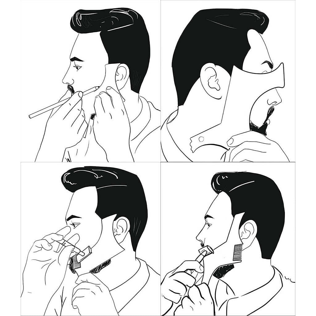 Beard Shaping Ruler Shaper Moustache Beard Trim Comb Barber Shaving Tool