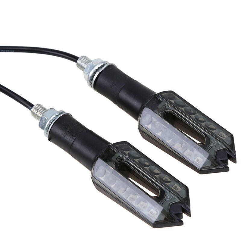 2PC Amber LED 8mm Motorcycle Turn Signal Lights 12V M8 Bolt Indicator Universal