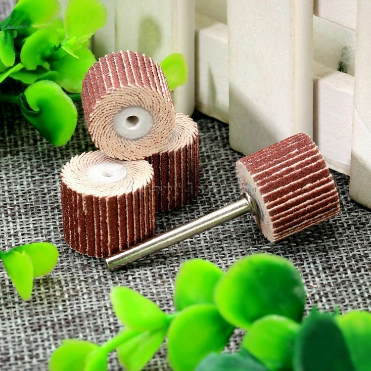 10Pc 240 Grit Buffing Sandpaper Flap Head Wheel with 1PC 3mm Mandrel Rotary Tool
