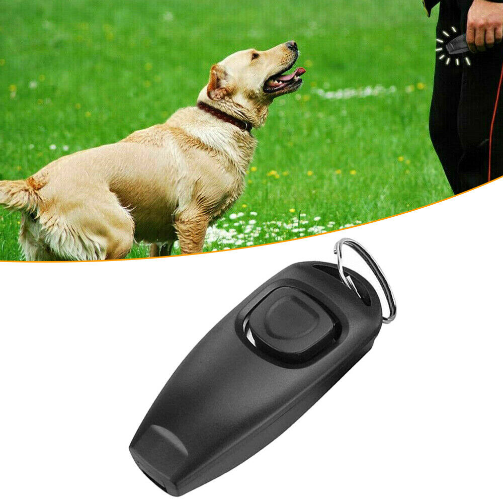 Pet Puppy Dogs Clicker&Whistle Training Obedience Agility Trainer Click Ring