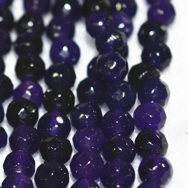 10PCS Purple 4mm Faceted Russican Amethyst Round Gems Loose Beads 15"