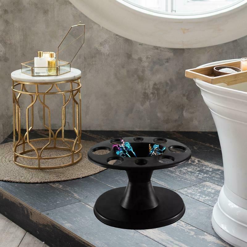 Round Hair Styling Tools Stand Salon Brushes Organizer Scissors Roll Comb Holder