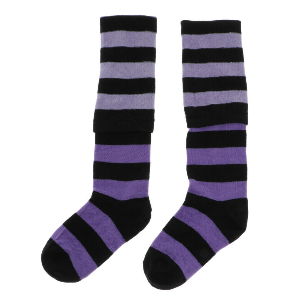 Female Striped Long Thigh High Socks Causal Soft Stockings Fancy Dress Socks