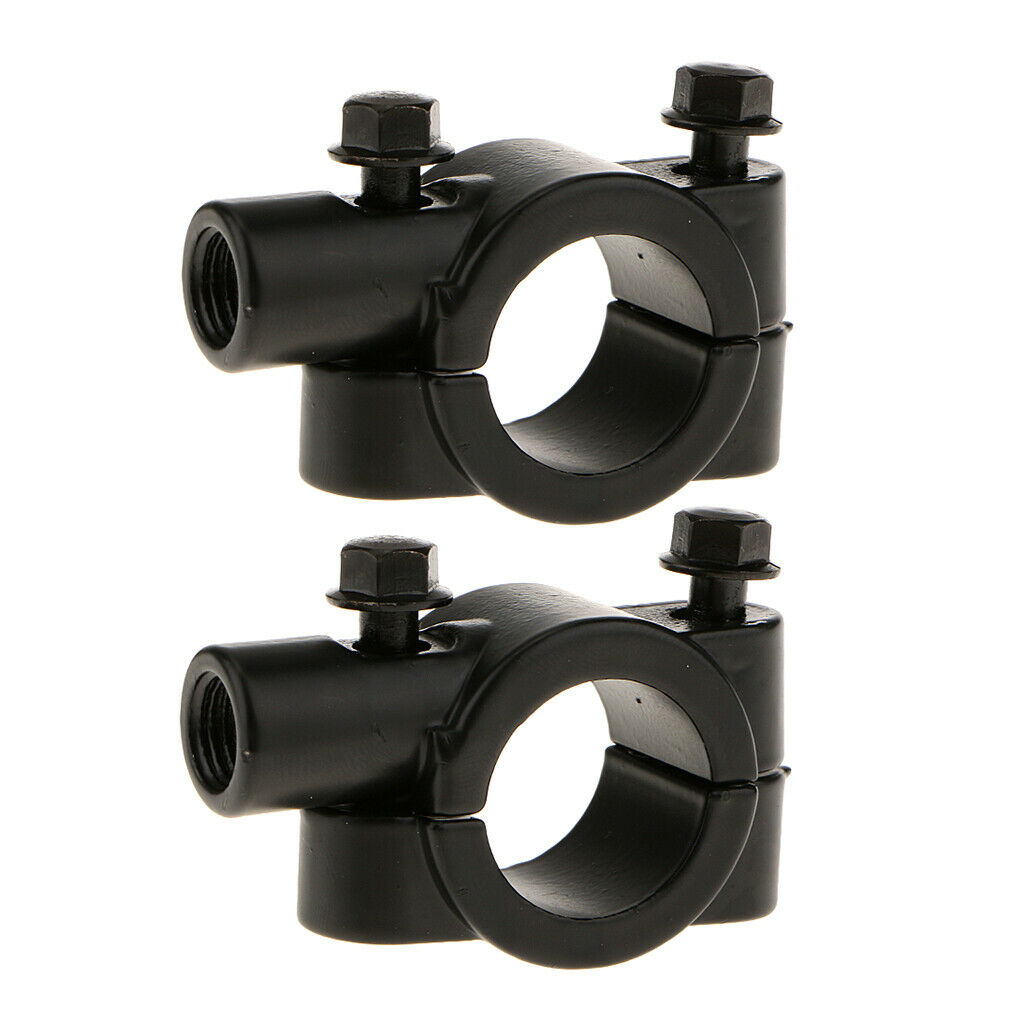 2 Pieces Motorcycle Bike Handlebar Mirror Fixing Bracket Matte Black
