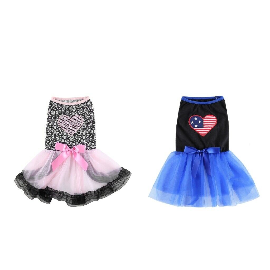 2 lot Dogs Cool Fashion Dress Female Dogs New Year Party Apparel For Puppy