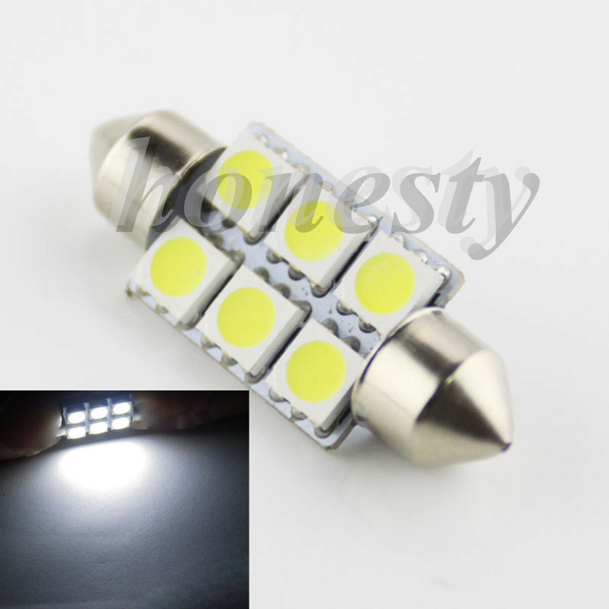 10PCS Festoon 36mm 3W 270lm 6 SMD 5050 LED Car License Plate Reading White Lamp