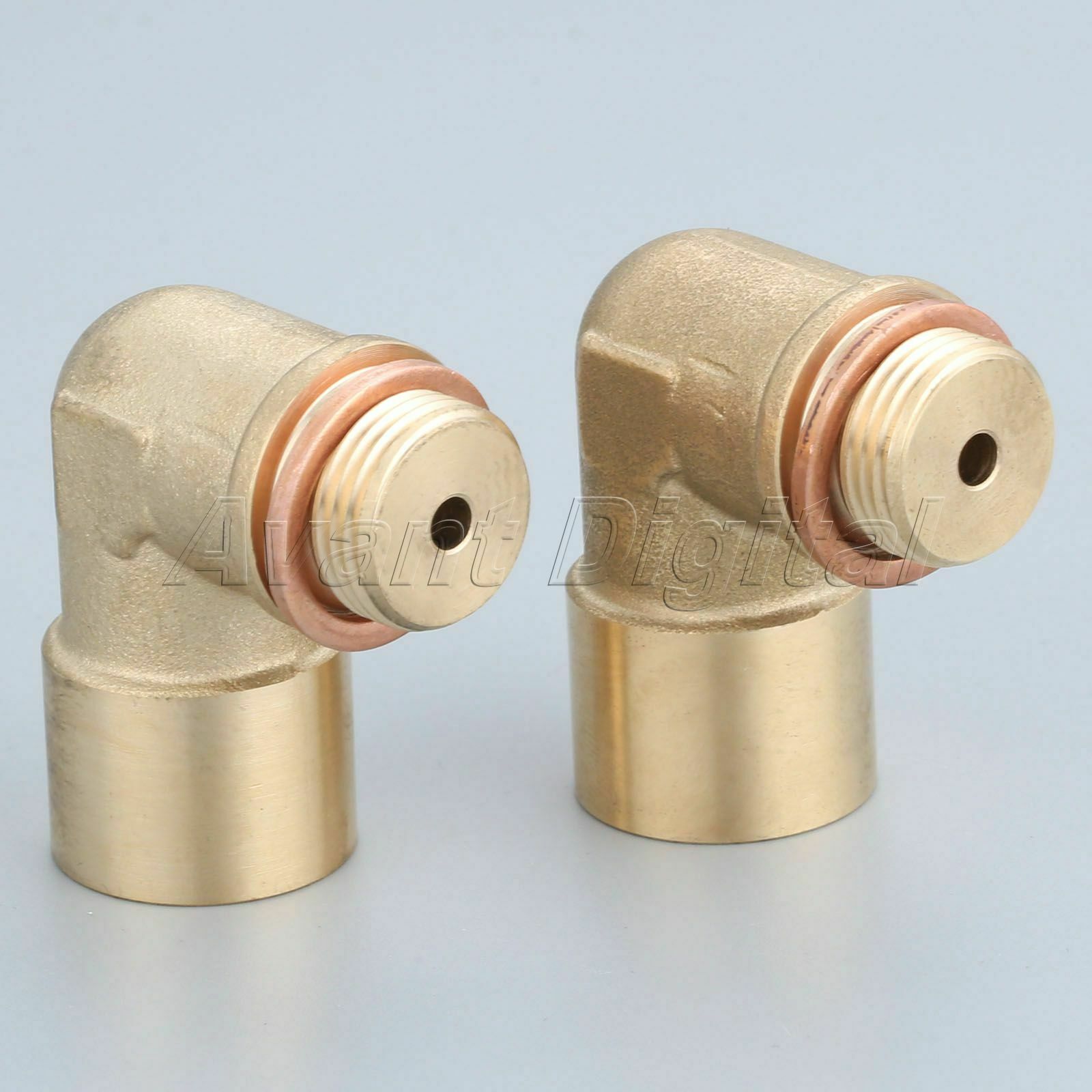 Brass Oxygen Sensor Exhaust Extension Spacer CEL Fix 90 Degree Angled Bung 2Pcs