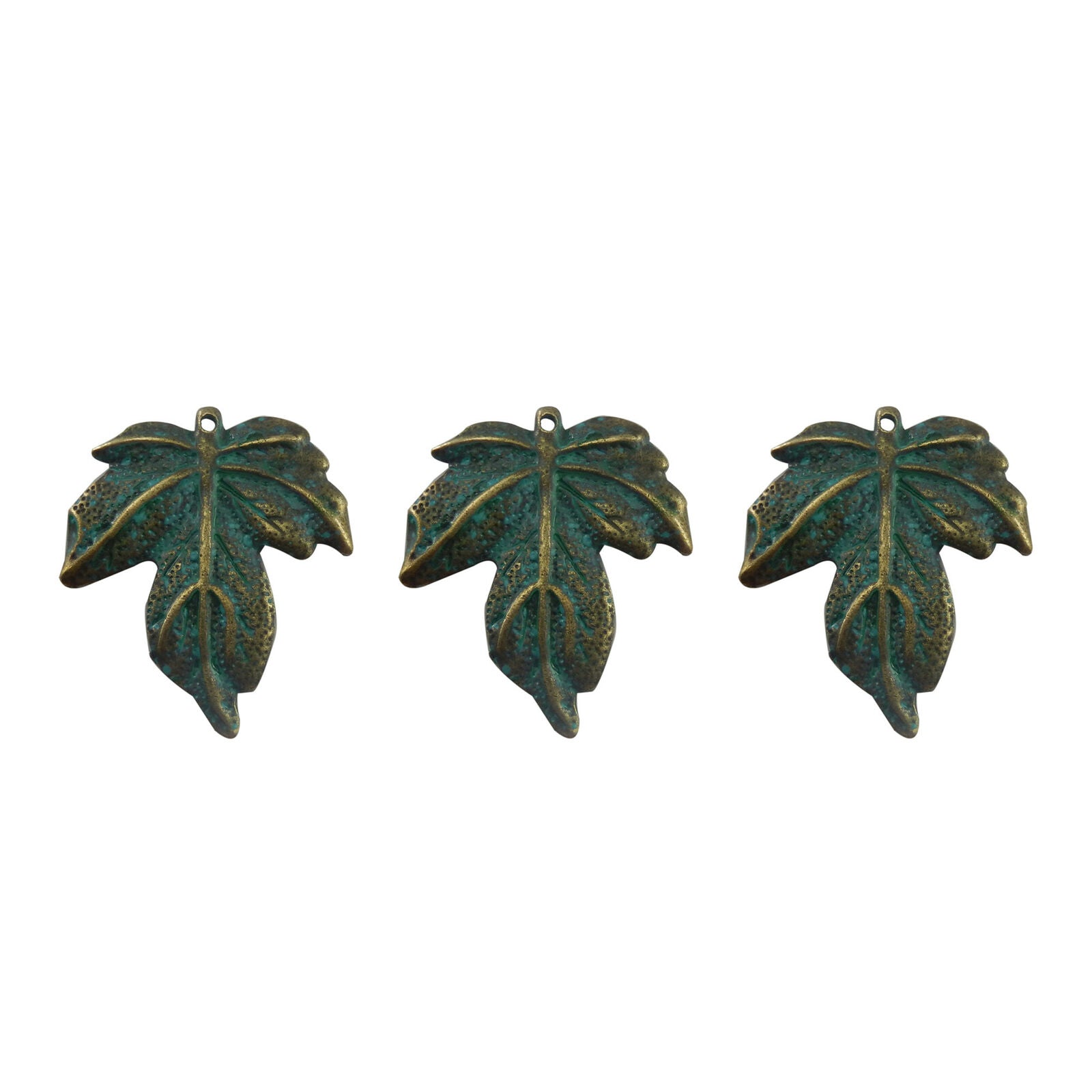 10 pcs Antiqued Zinc Alloy Green Maple Leaf Charms Pendant Findings 65x48mm