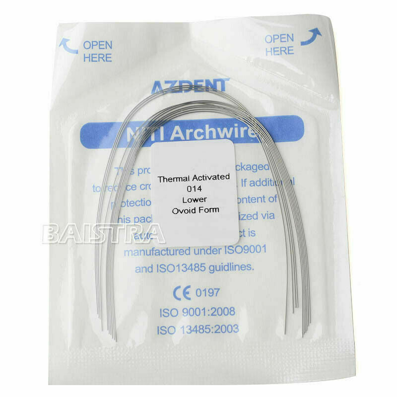 30 X Dental Ortho Arch Wire Heat Thermal Activated Niti Round 014 Lower AZDENT