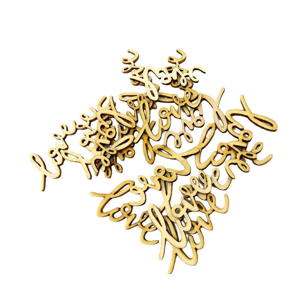 36pcs natural unfinished wood love shape embellishment for DIY