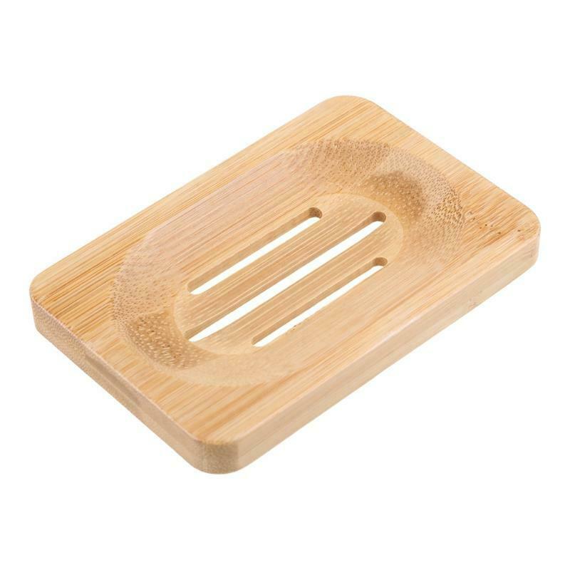 Natural Wood Shower Soap Tray Dish Storage Holder Plate Soap Water Filter Dishes