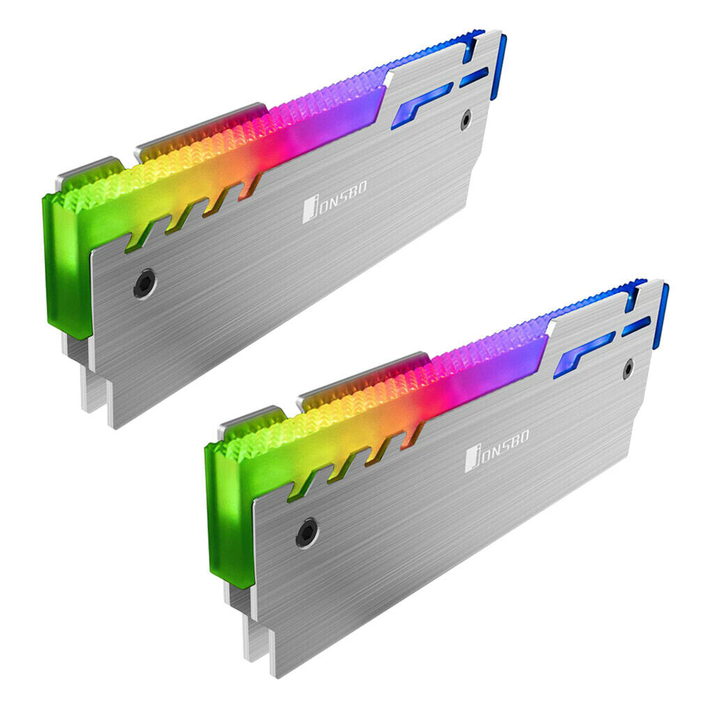 Aluminum Alloy Memory RAM Cooler Automatic Light Effect for DIY PC Game