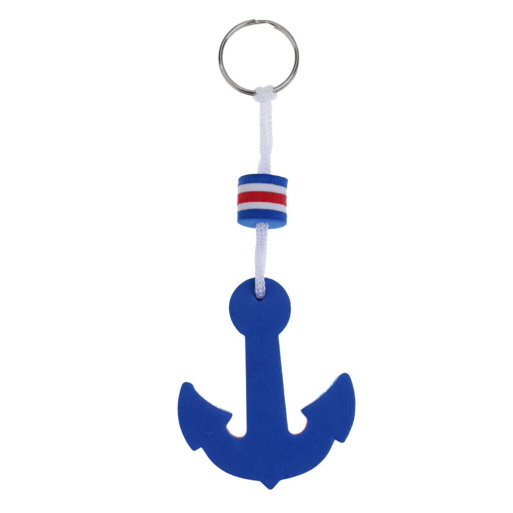 10X Novelty Floating Boating Keychain Fishing Key Buoy Float Blue Anchor