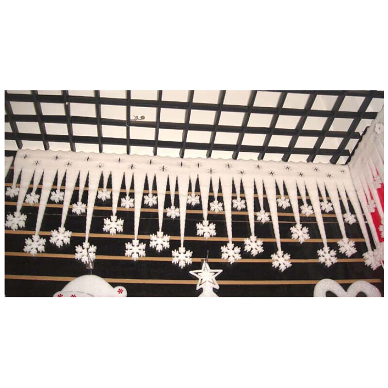 White Snowflake Ice Strip Xmas Christmas Decoration Ornament Festival Part.l8