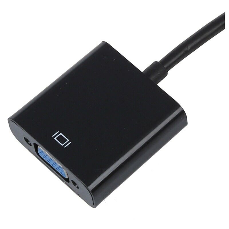 10 inch Mini MI to VGA Female Video Cable Adapter 1080P for eBook PC - Black QT3