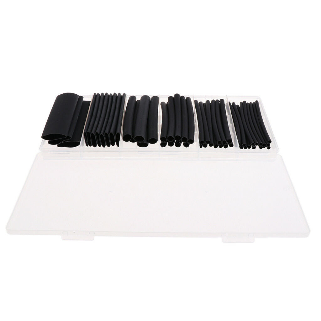 53Pcs Black Assorted Heat Shrink Tube 6 Sizes Tubing Wrap Sleeve Set