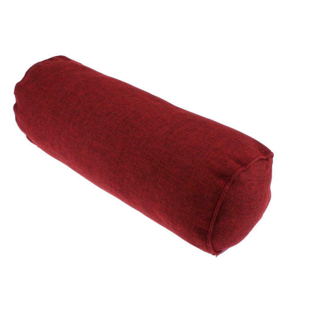 2pcs Neck Roll Bolster Pillow Round Massage Footrest Cushion Purple/Red