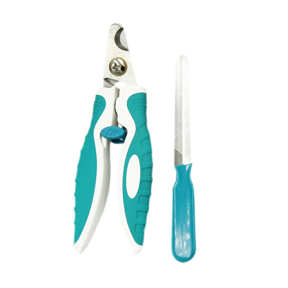 Pet Nail Clippers Nail File Set Stainless Steel Dogs Cat Dead Skin Scissors @