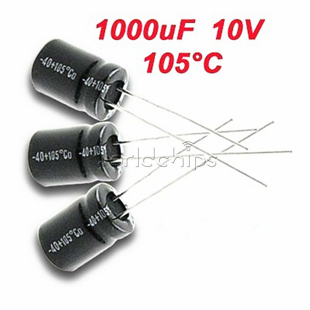 50Pcs 10V 1000uF 8 x 12 mm Radial Electrolytic Capacitor 8*12mm