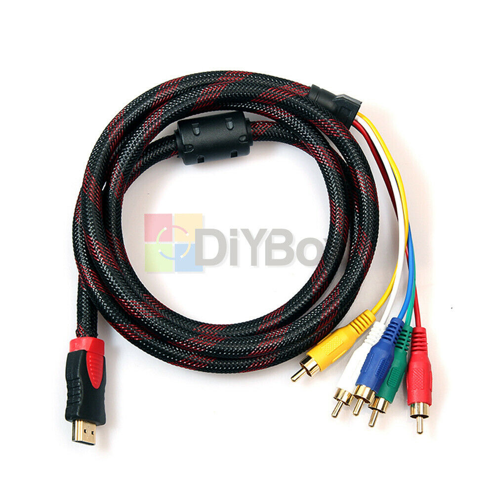 1080P HDMI Male to 5 RCA RGB Audio YPbPr Audio AV Component Convertor Cable Lead