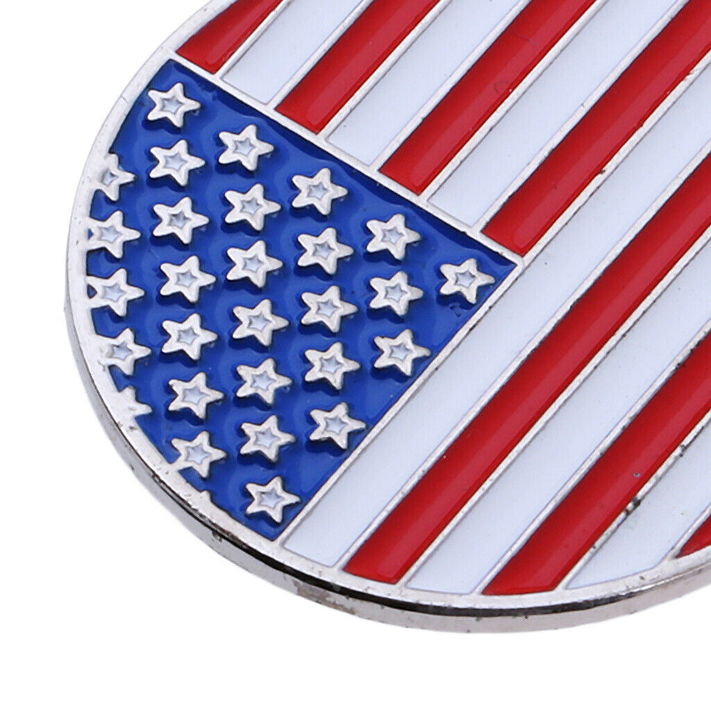 Golf Club Ball Marker and USA America Flag Magnetic Golf Hat Clip - Perfect Gift