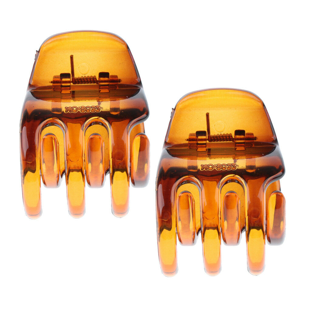 2x Womens Grip Jaw Clips Crystal Hair Clamps Tools for Lady Medium Long Hair