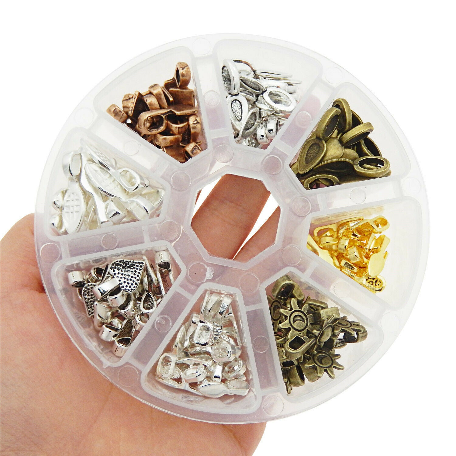 Mix Lots Alloy Metal Bails Connectors DIY Jewelry Making Pendant Findings 1 Box