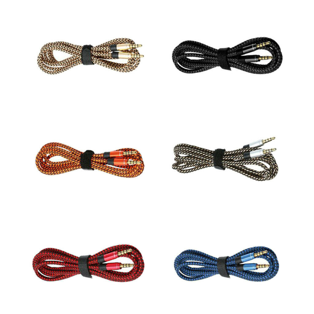 3.5mm Jack Male to Male Aux Audio Cable Nylon Car AUX Audio HiFi Cord 1.5m