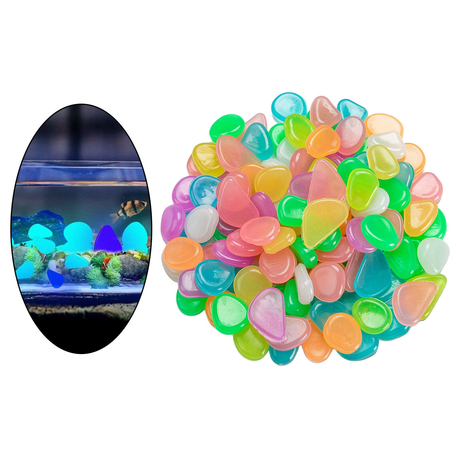 100Pcs Luminous Pebbles Stones Glow in the Dark Rocks For Garden Path Decor