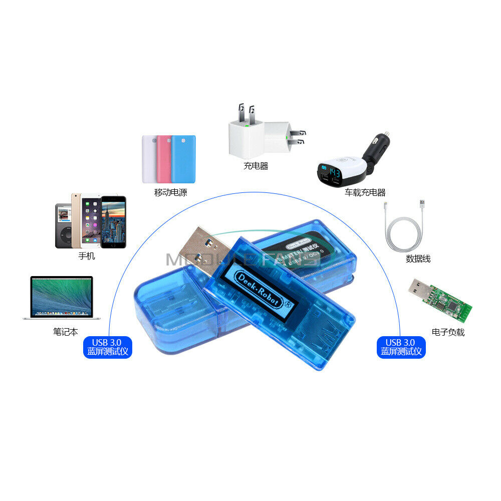 USB3.0 Battery Charger Voltage Current Tester Capacity Power Detector OLED