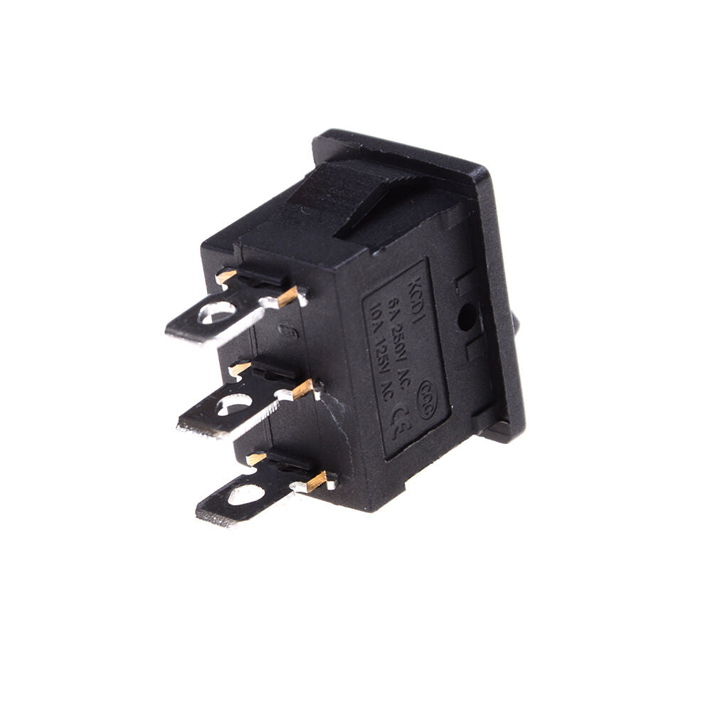 5 pcs SPDT On/Off/On Mini Black 3 Pin Rocker Switch AC 6A/250V 10A/125V ..l8