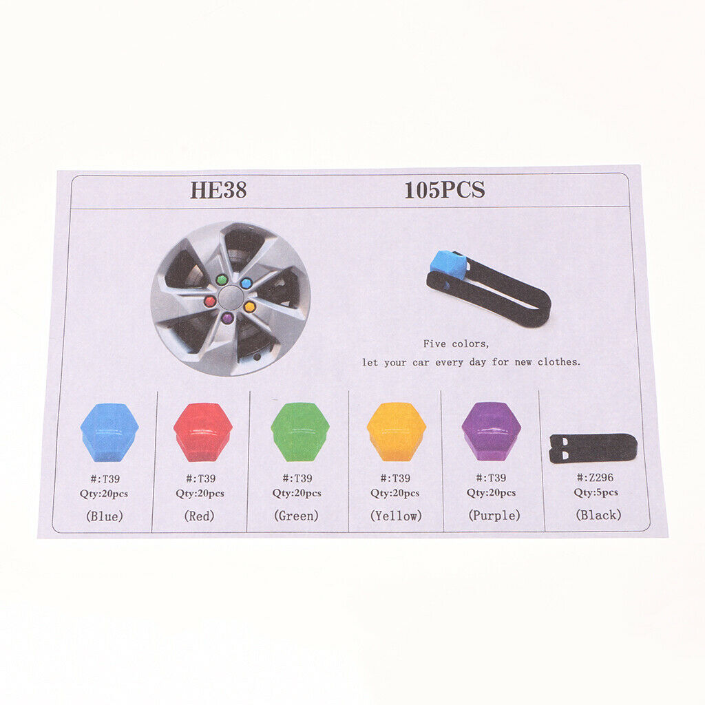 100 Pieces Locking Wheel Lug Bolt Center Nut Covers Caps with Removal Tool