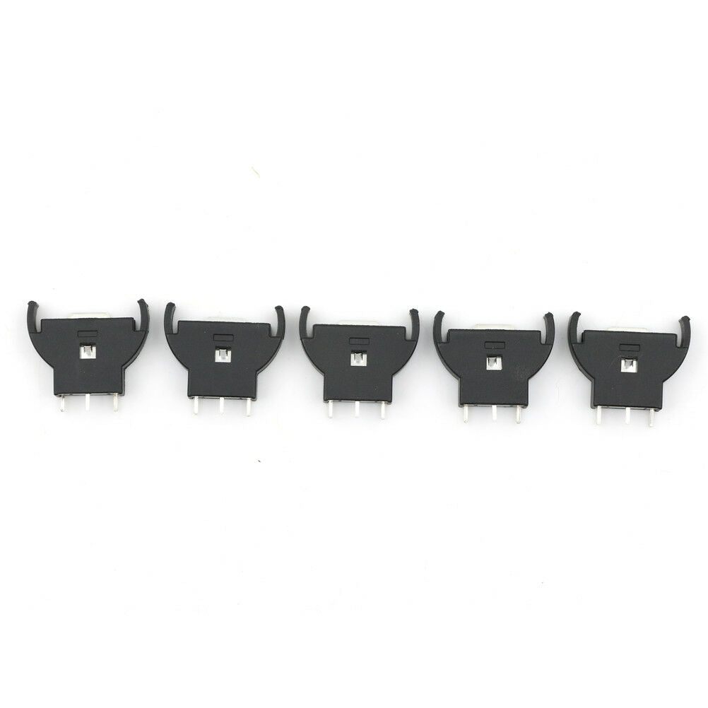 5x CR2032/CR2025 Half-Round Battery Coin Button Cell Socket Holder Case Black Tt