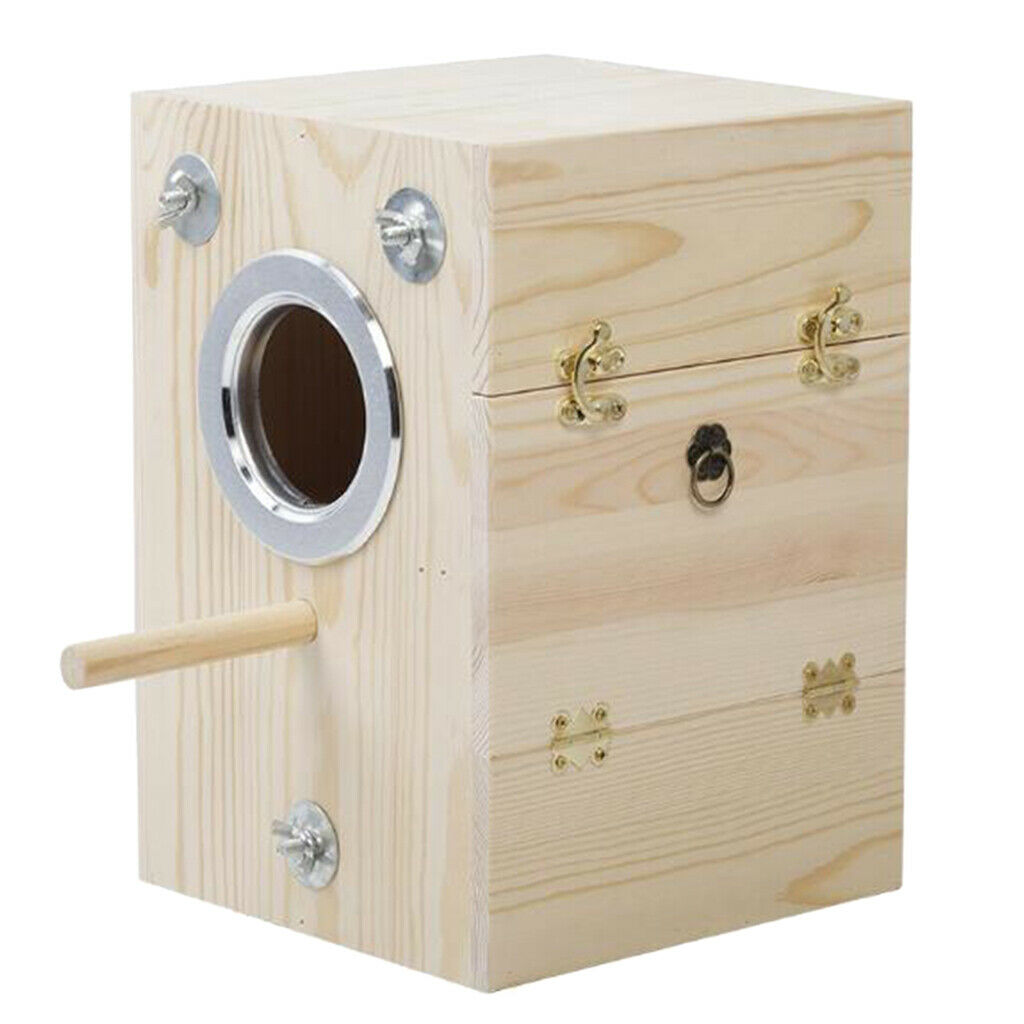 Natural Parakeet Nesting Box, Bird Nest Breeding Box Cage Wood House for Finch