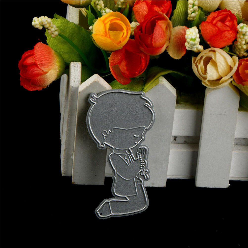 1Pc Pray Boy Design Metal Cutting Die For DIY Scrapbooking Album Paper CardsH Qx