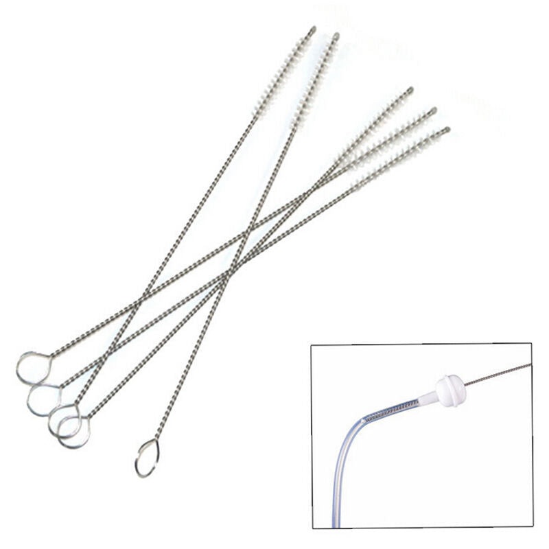 2x Stainless Steel Nylon Straw Cleaning  Cleaner Drinking Straws 17cm Brus.l8