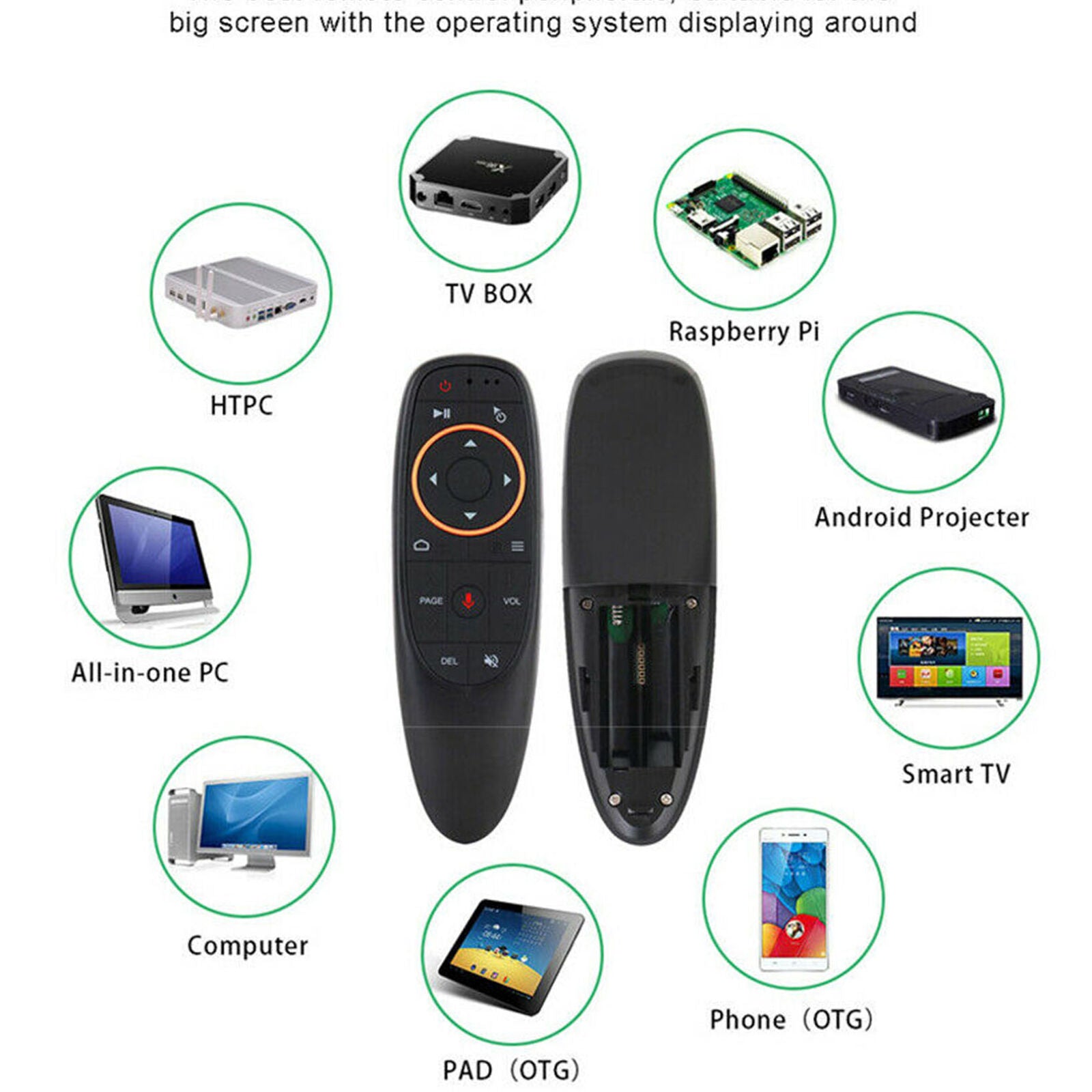 G10 2.4GHz Wireless Air Mouse Gyroscope Voice Remote Control USB Receiver For TV