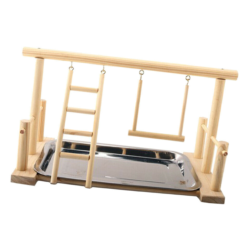 Parrot Birds Play Stand Cockatiel Playground Wooden Perch Gym Playpen A