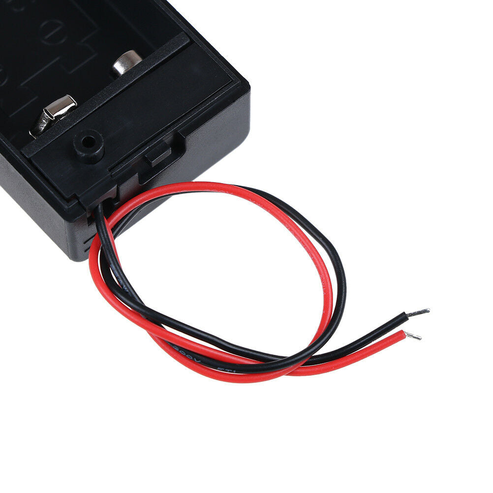 9V Volt PP3 battery holder box dc case w/ wire lead on/off switch cove.l8