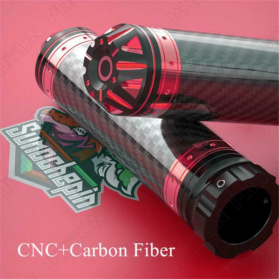 Black & Red 7/8" Motorcycle Handle Handlebar Hand Bar Grip Carbon Fiber Style