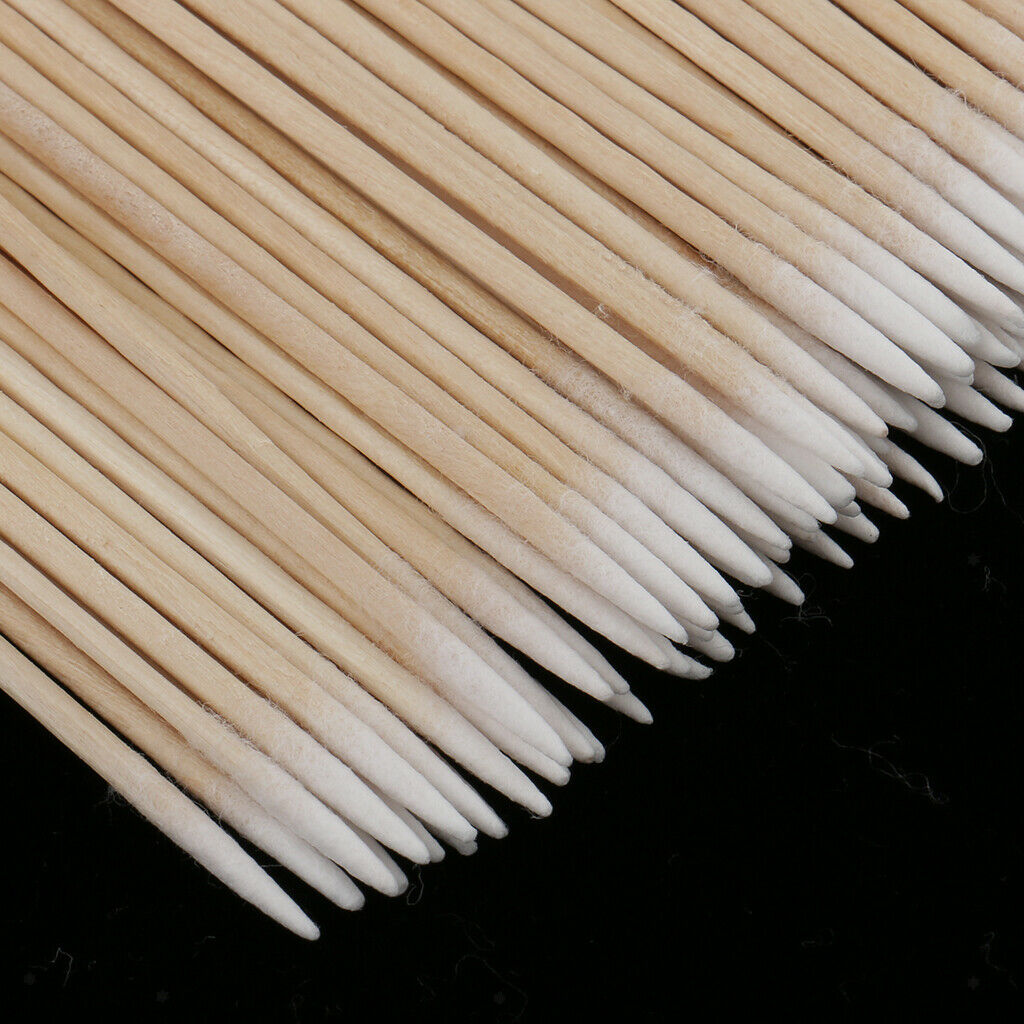 100x 4'' Pointed Makeup  Cotton Swab Precision Microblading Cotton Bud