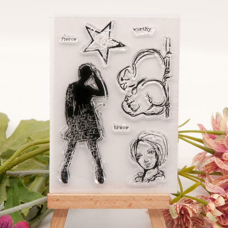 Woman Silicone Clear Seal Stamp DIY Scrapbooking Embossing Photo Album Decor