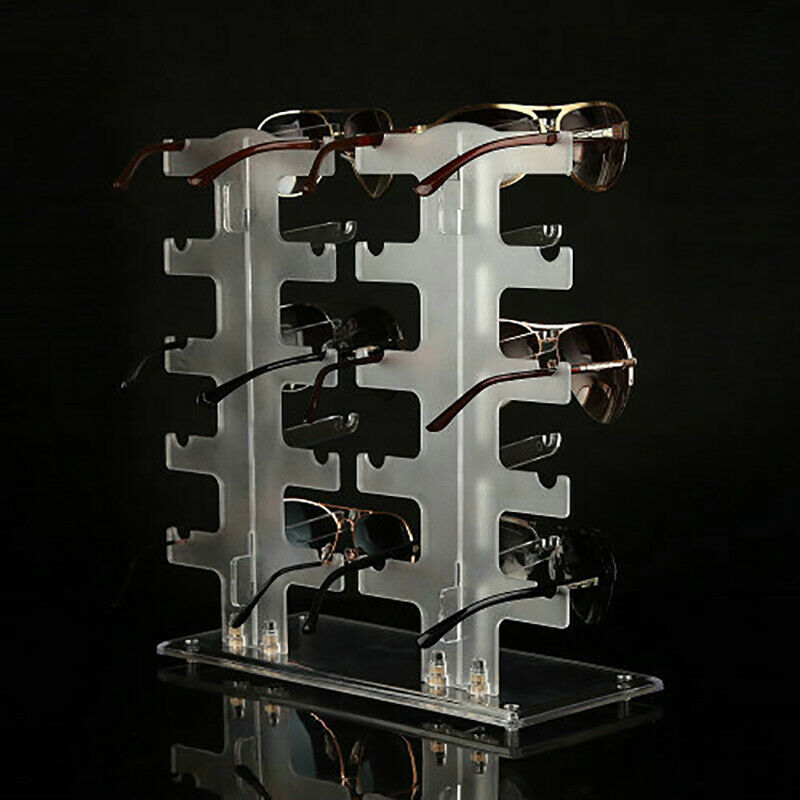 Two Row Sunglasses Rack 10 Pairs Glasses Holder Display Stand Transpar TnAPU KX